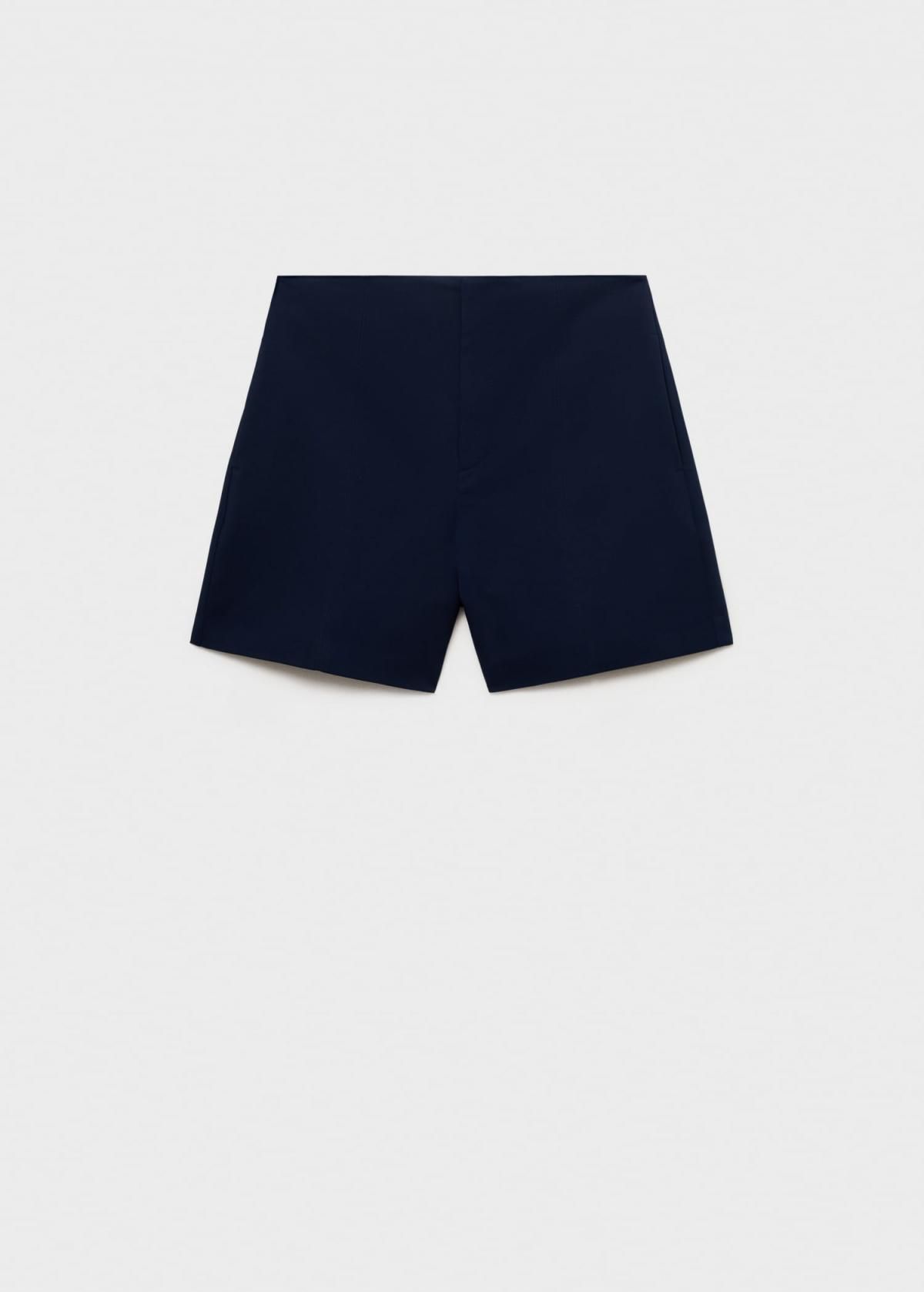 망고 오피스 하이웨이스트 테일러드 반바지 17081155 AZUL MARINO - 상품 이미지