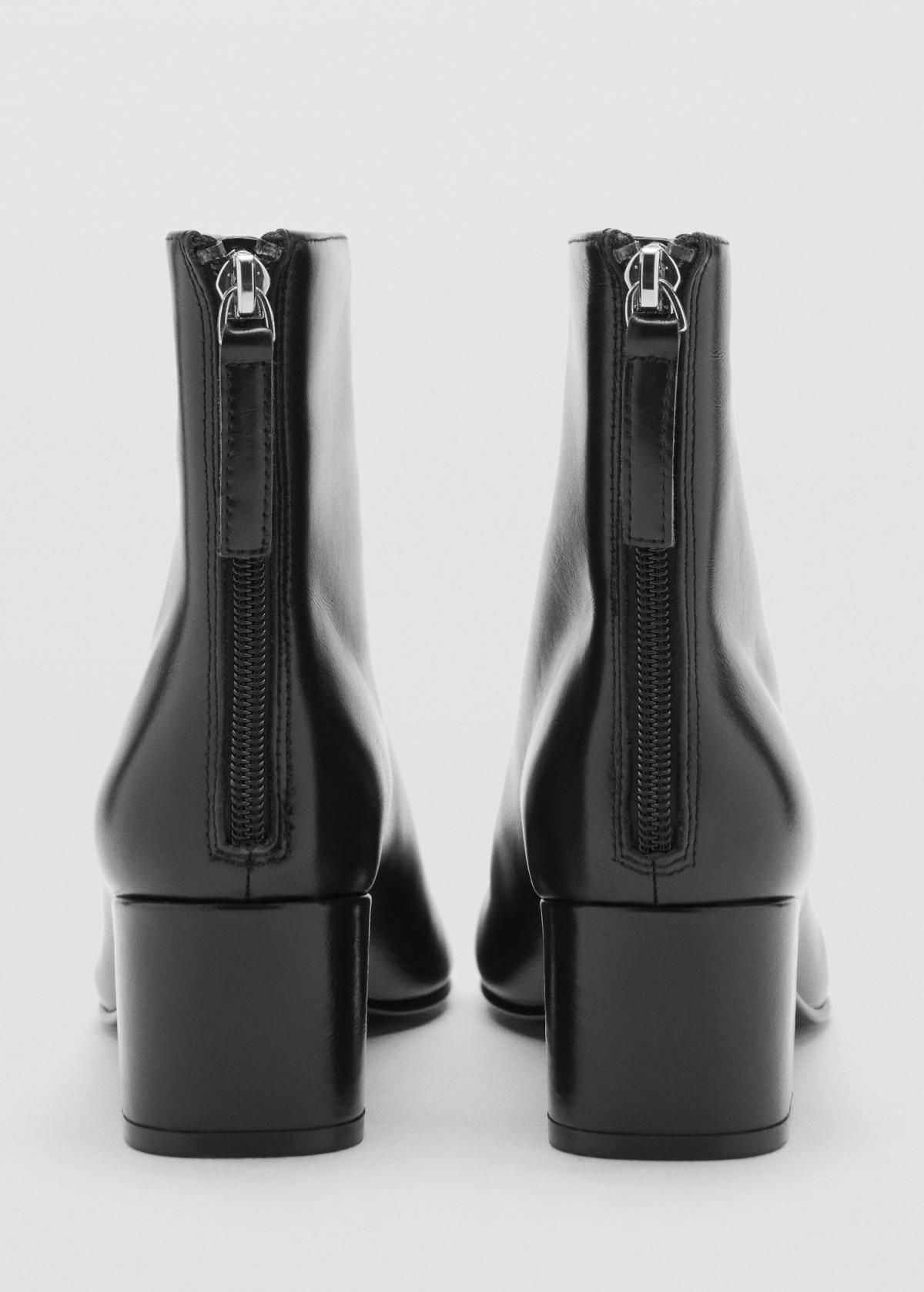 망고 프리미엄 블랙 레더 청키힐 앵클부츠 17077776 NEGRO - 상세 이미지 4