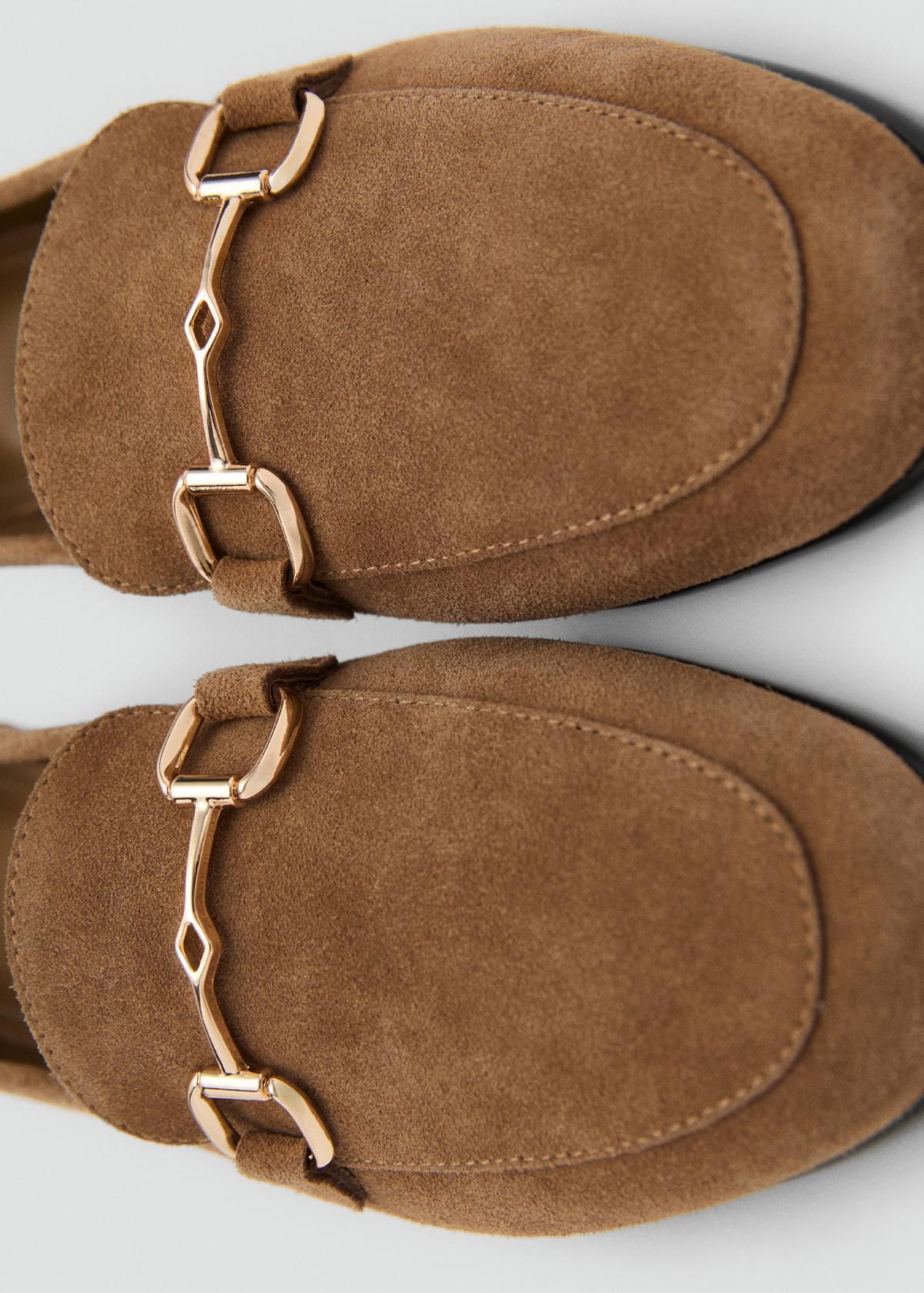 망고 프리미엄 스웨이드 베이직 로퍼 골드버클 포인트 17083317 MARRON MEDIO - 상세 이미지 5