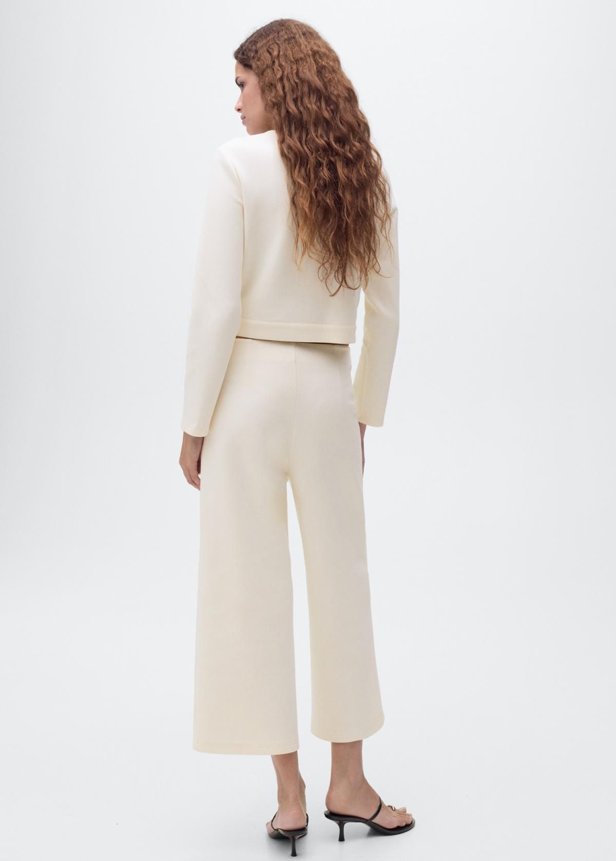 망고 베이직 크롭 와이드 면팬츠 17084074 CRUDO - 상세 이미지 3