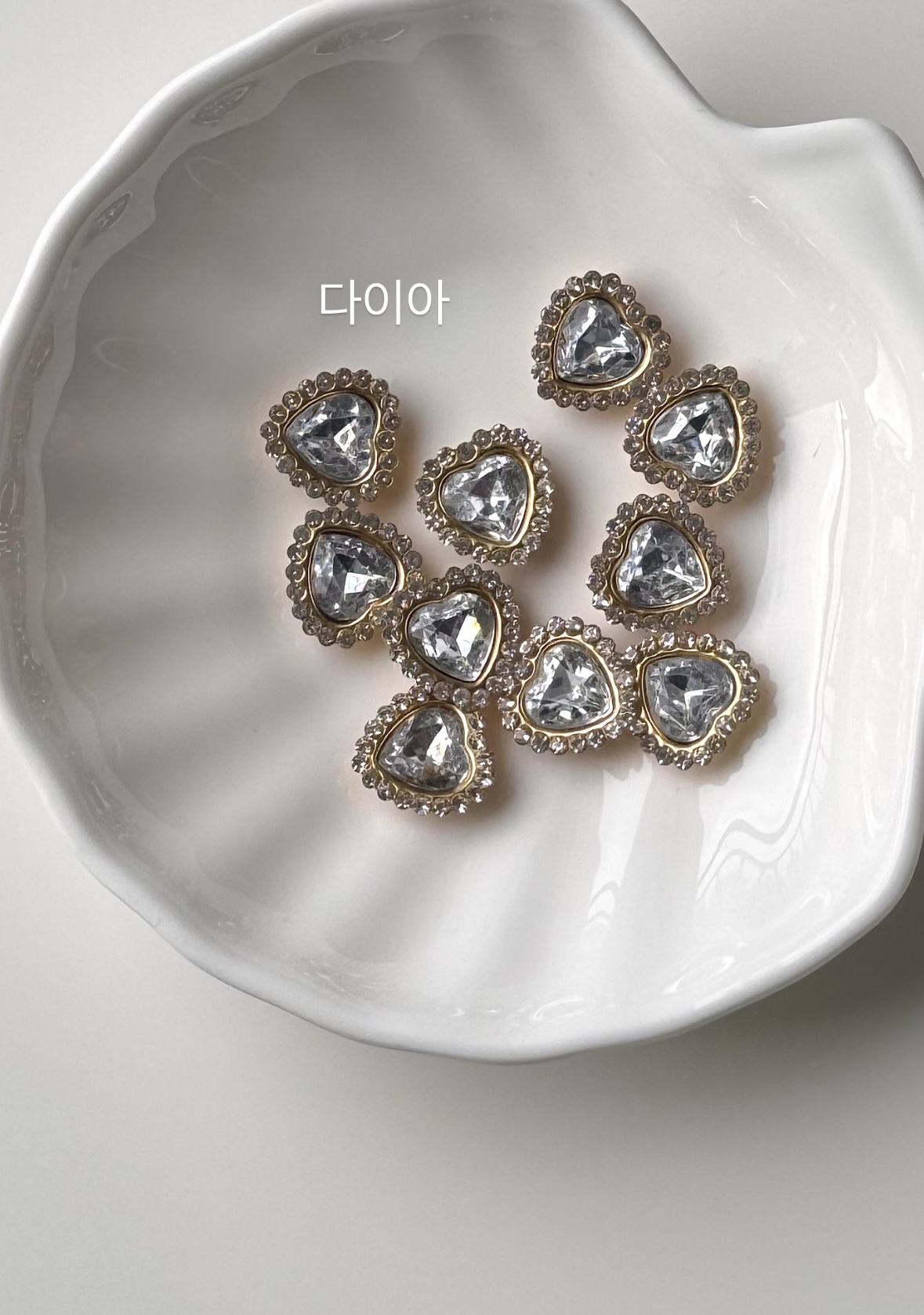 (3개) 하트 컬러 큐빅 스톤 장식 공주 왕관 부자재 (7컬러) P00000099 이미지 7