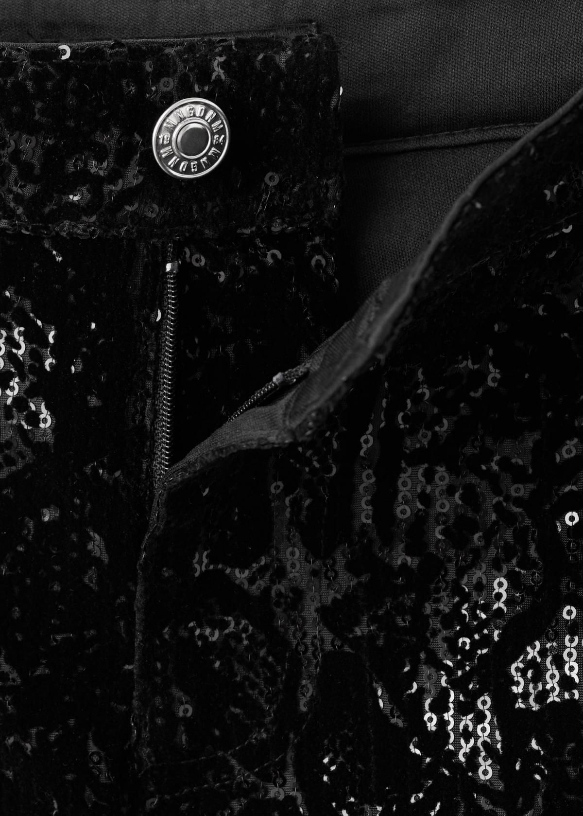 망고 시퀸 스트레이트핏 슬랙스 팬츠 17099111 NEGRO - 상세 이미지 5