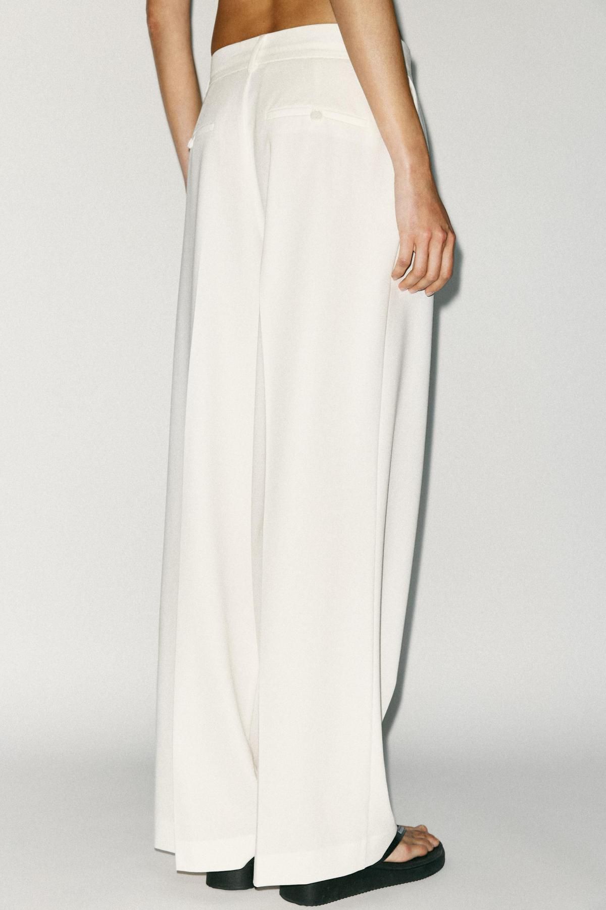 자라 하이웨이스트 다트 팬츠 8338/512 WHITE - 상세 이미지 5