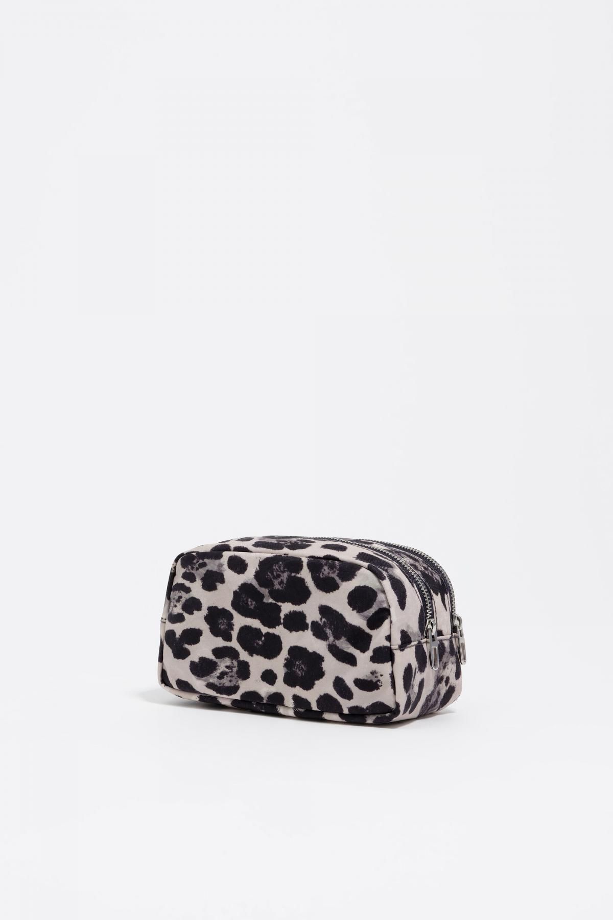 빔바이롤라 레오파드 프린트 그레이 나일론 더블 코스메틱 파우치 252BBK426.10342 LEOPARD GREY - 상세 이미지 5