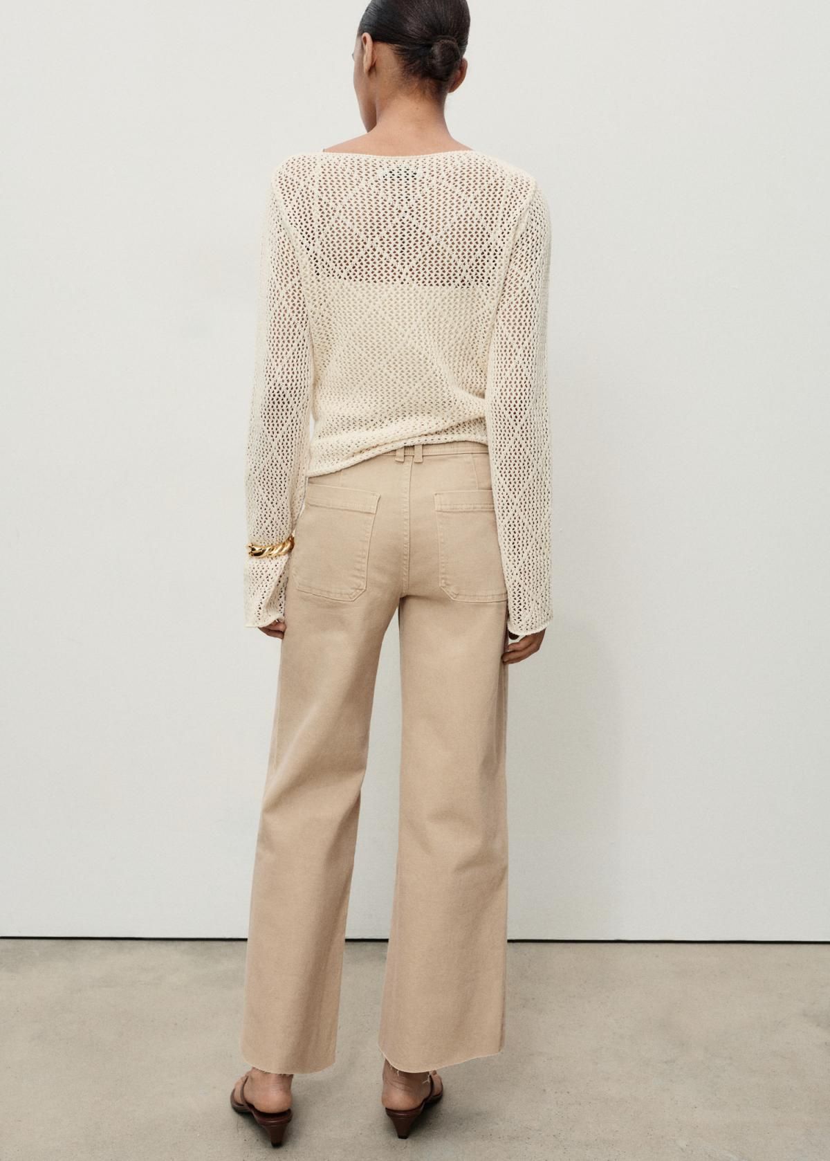 망고 트렌디 하이웨이스트 코튼 와이드핏 큐롯 팬츠 17001210 ARENA - 상세 이미지 3