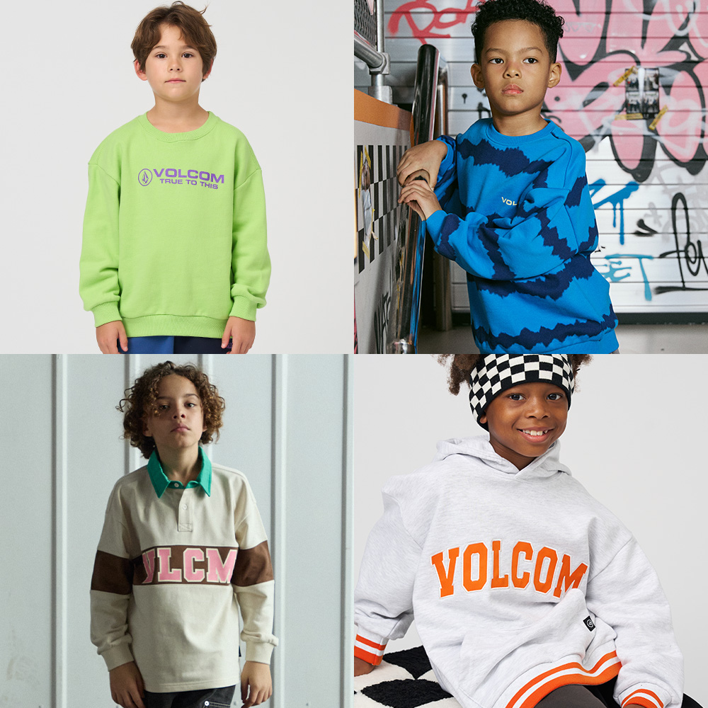 볼컴키즈 가을 초겨울 맞이 특가 맨투맨 후드 티셔츠 주니어 - 상품 이미지