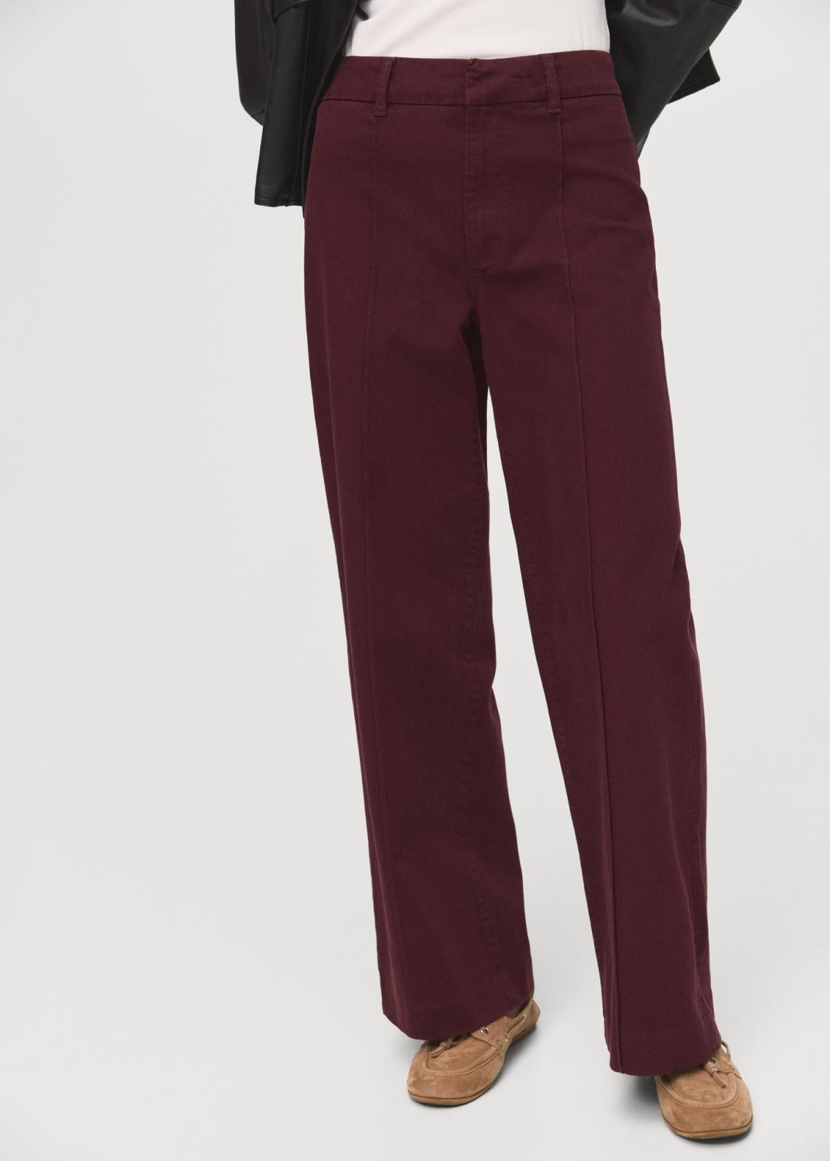 망고 버건디 하이웨이스트 와이드핏 데님 팬츠 17015810 VINO - 상품 이미지