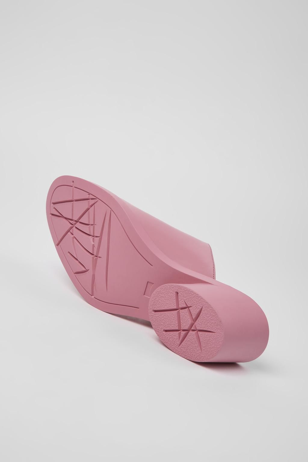 캠퍼 트렌디 핑크 레더 펌프스 힐 뮬 Bonnie K201575-002 PINK - 상세 이미지 5