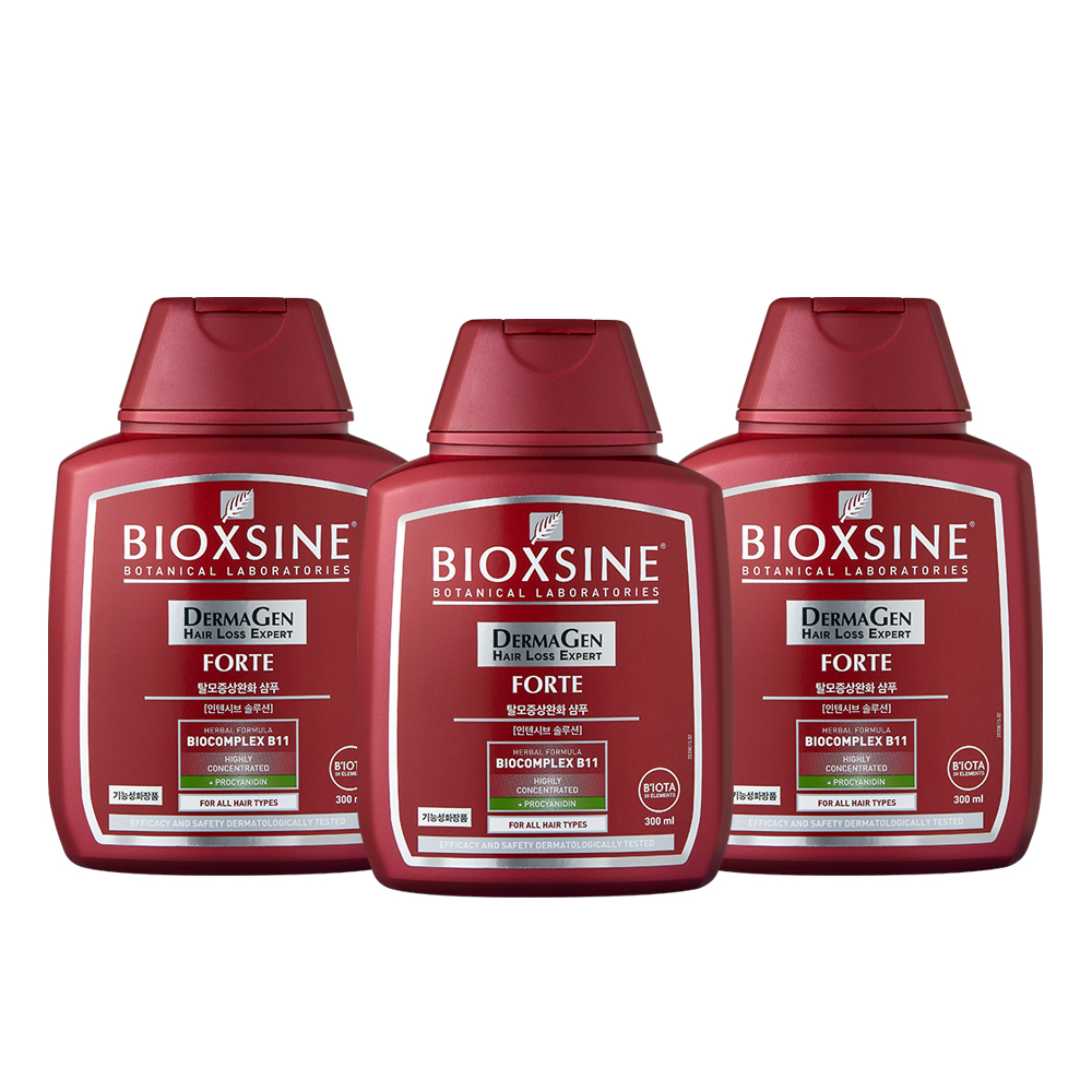 포르테 2+1 천연 허브 추출물 강력 탈모방지 비옥신 포르테 샴푸 300ml 3개 - 메인 이미지