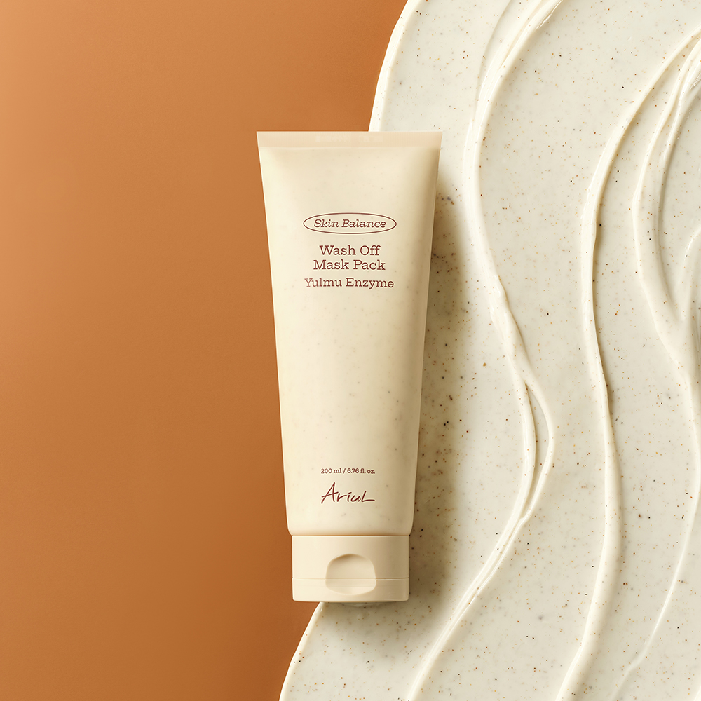 RENEWAL 아리얼 보습 피지 제거 피부톤 개선 스킨밸런스 율무 효소 워시오프 마스크팩 200ml+팩브러쉬 - 상품 이미지