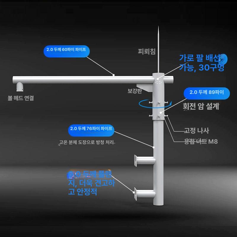 CCTV 거치대 벽부형 카메라 브라켓 야외 홈캠 설치용 폴대 - 상세 이미지 2