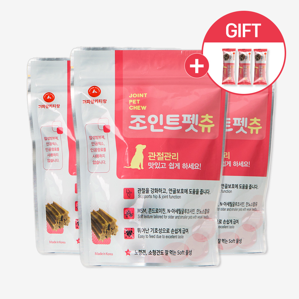 조인트펫츄 강아지 관절 영양제 글루코사민 콘드로이친 치석제거 MSM 36개입, 3개 - 상품 이미지