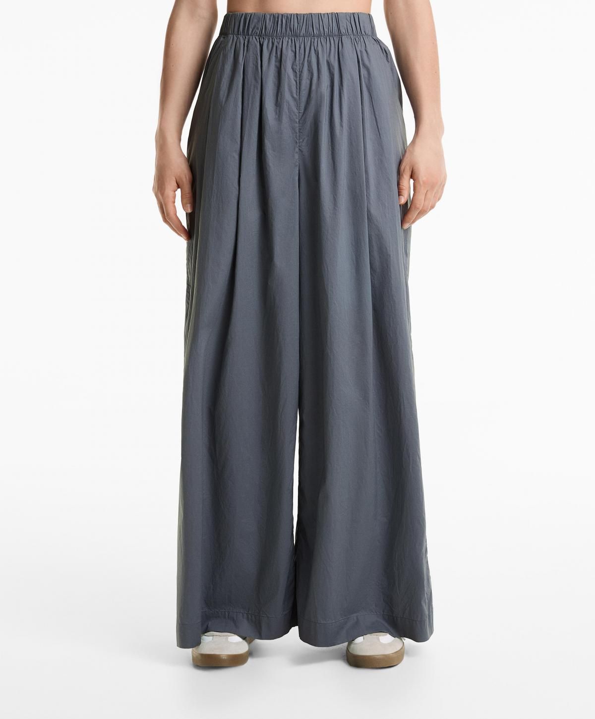 오이쇼 와이드핏 코튼 포플린 팬츠 3356/873 PETROLBLUE - 상품 이미지