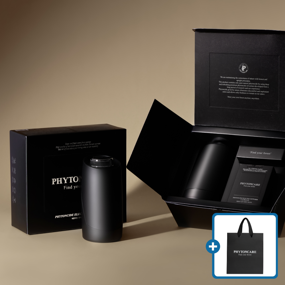 JW생활건강 피톤케어 피톤치드 차량용 방향제 블랙 본품세트 제품 이미지