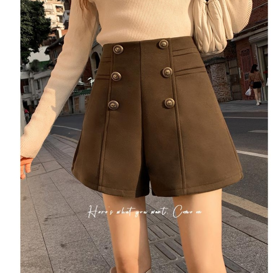 여성용 겨울 반바지 가을 여성 겨울용 반바지 가을용 따뜻한 반바지 - 상세 이미지 4