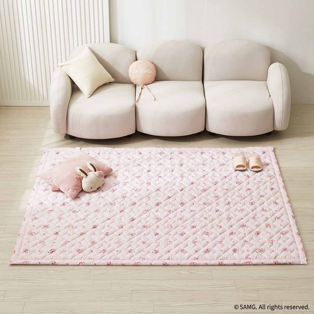 캐치티니핑 EMF 2in1 탄소 매트 전기 요 장판 토퍼핏 퀸, 150x200cm, 아름핑(핑크) - 메인 이미지