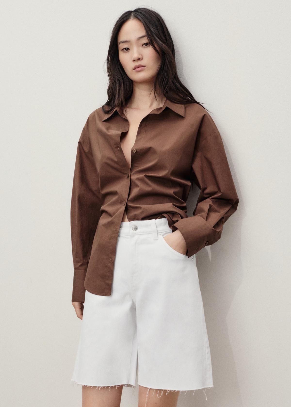 망고 화이트 데님 컷오프 미디 반바지 17091178 BLANCO - 상세 이미지 5