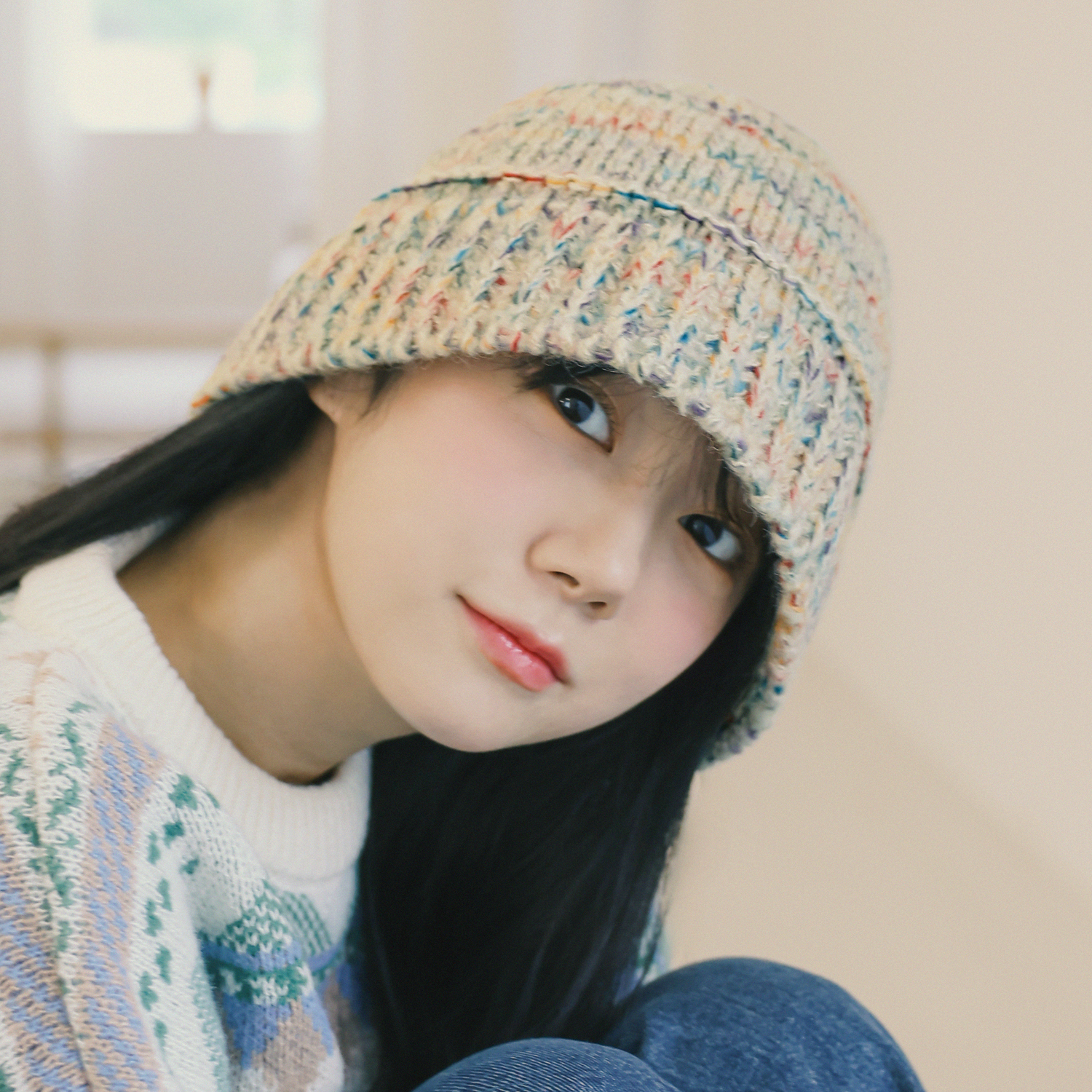 국내생산 포근한 울 니트 버킷햇 뜨개 벙거지 남녀공용 겨울 벙거지모자