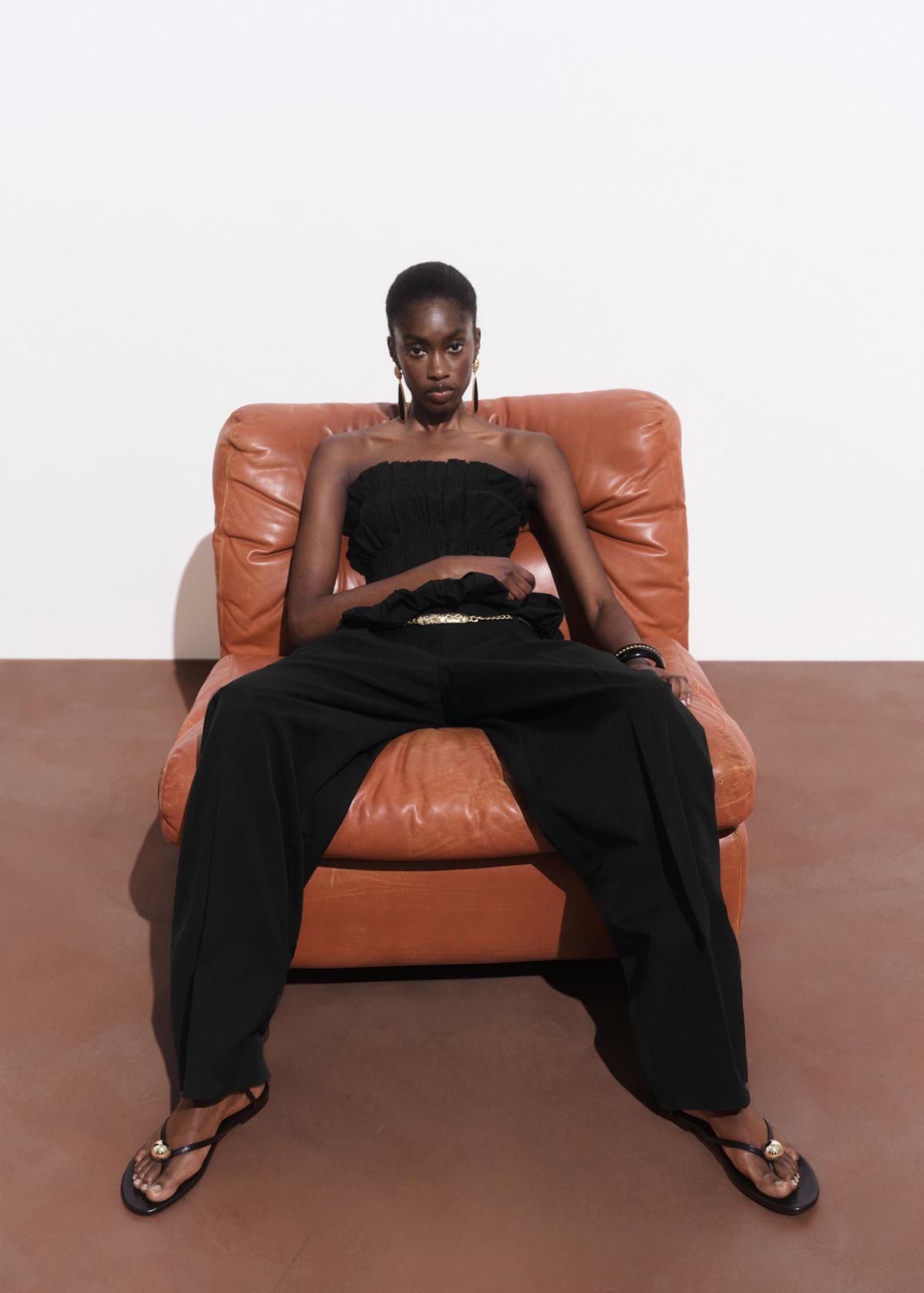 망고 미니멀 와이드핏 코튼 슬랙스 팬츠 17041274 NEGRO - 상세 이미지 5