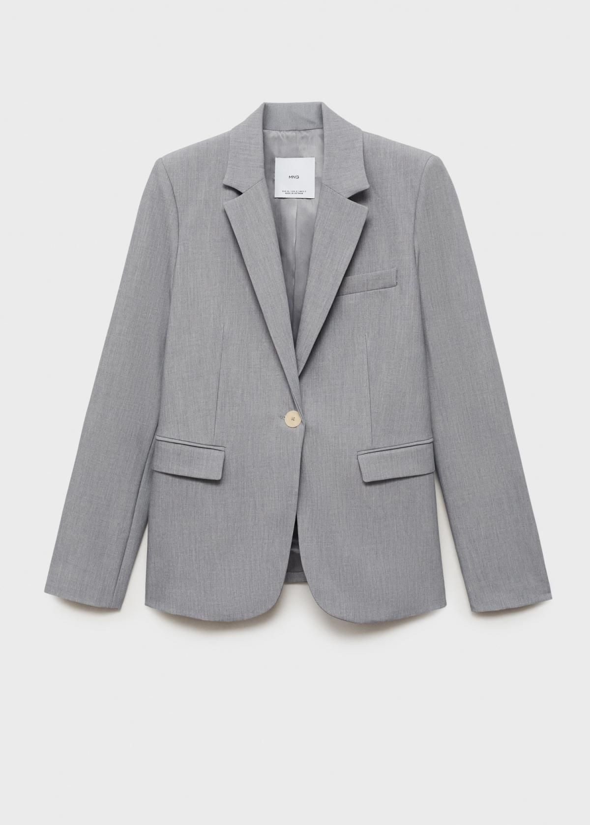 망고 테일러드핏 클래식 싱글버튼 블레이저 87063292 GRIS - 상품 이미지