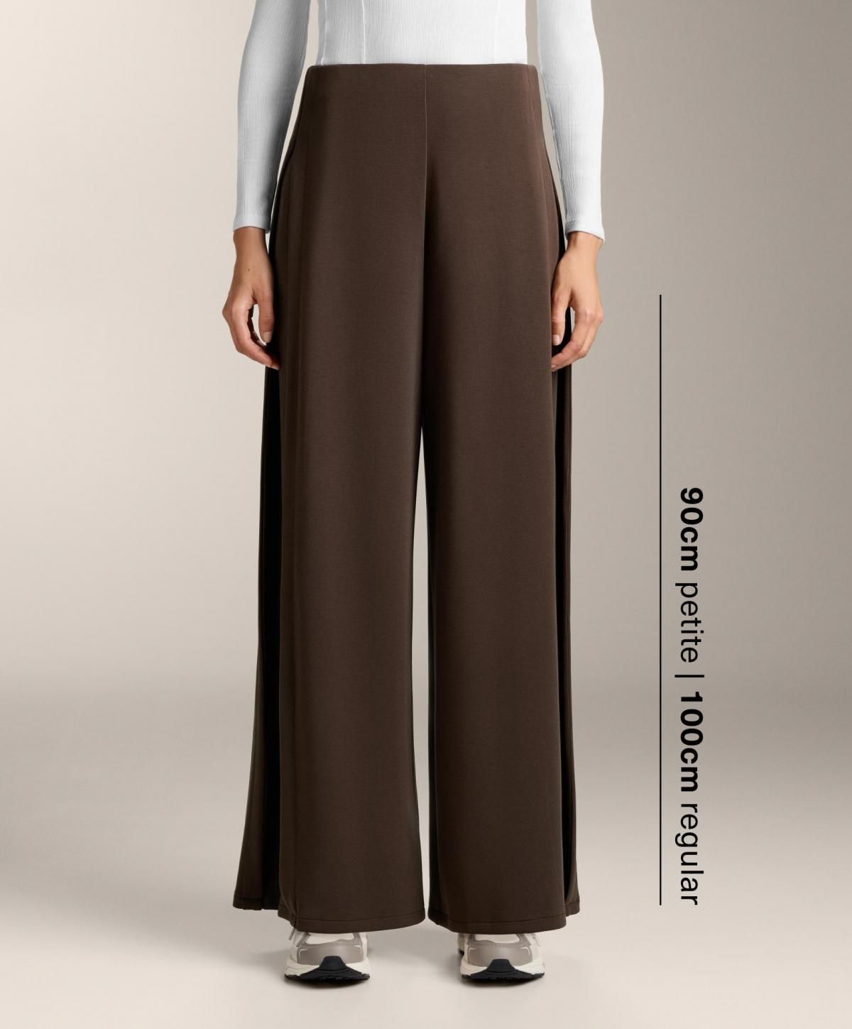 오이쇼 소프트 모달 사이드 플리츠 와이드 팬츠 4032/791 BROWN - 메인 이미지