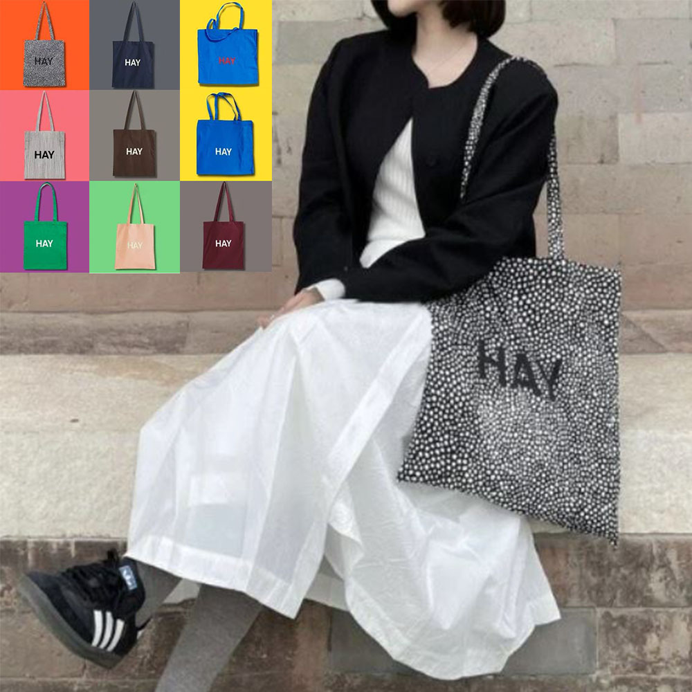 여성 hay 에코백 심플 여자 토트 외출 패션 수납 숄더백 - 메인 이미지