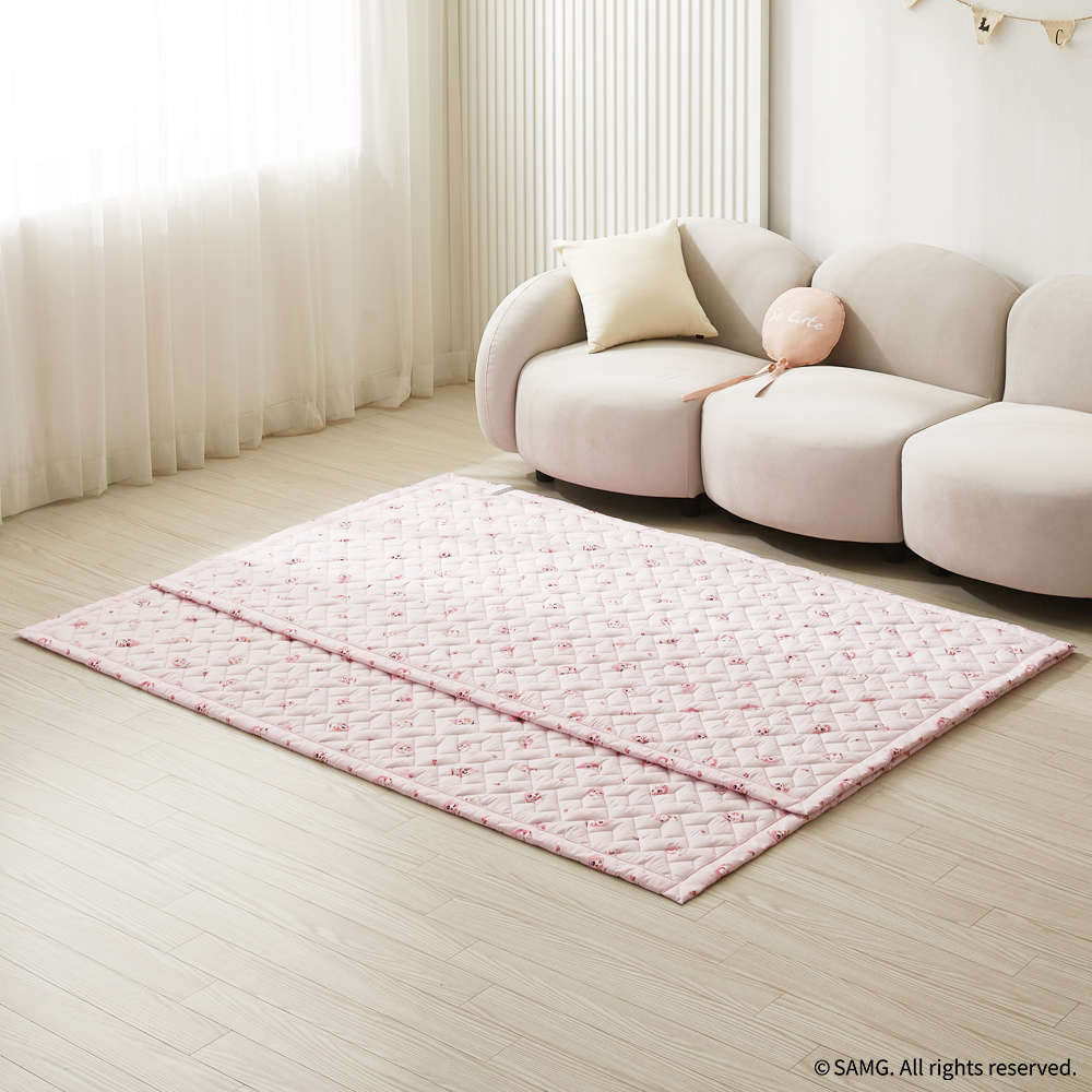 캐치티니핑 EMF 2in1 탄소 매트 전기 요 장판 토퍼핏 퀸, 150x200cm, 아름핑(핑크) 이미지 6