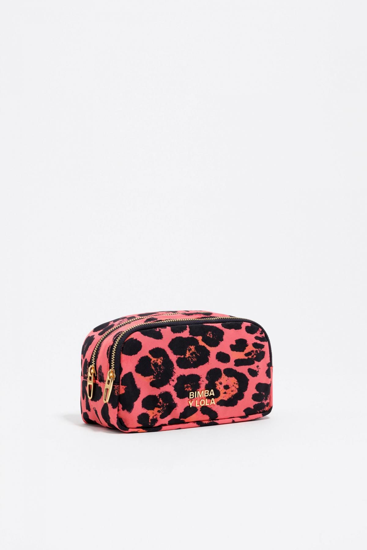 빔바이롤라 레오파드 패턴 핑크 나일론 메이크업 파우치 252BBK426.11340 LEOPARD ELECTRIC PINK - 메인 이미지