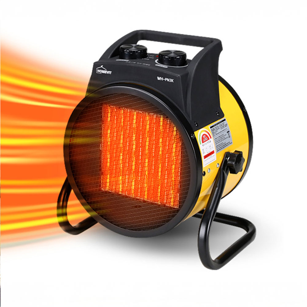 PTC 히터 전기온풍기 난방기 산업용 공업용 농업용 캠핑용 팬히터 옐로우