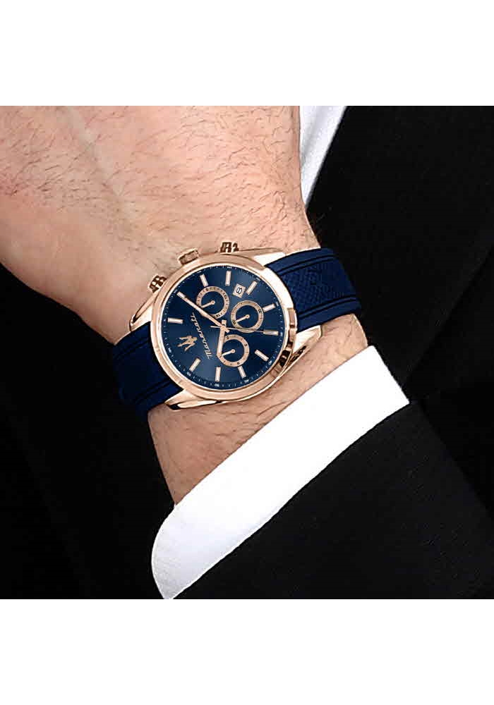 [Italian Design] 마세라티 남자 ATTRAZIONE 고무 클래식 손목 패션 방수 야광시계 크로노그래프 - 상세 이미지 5
