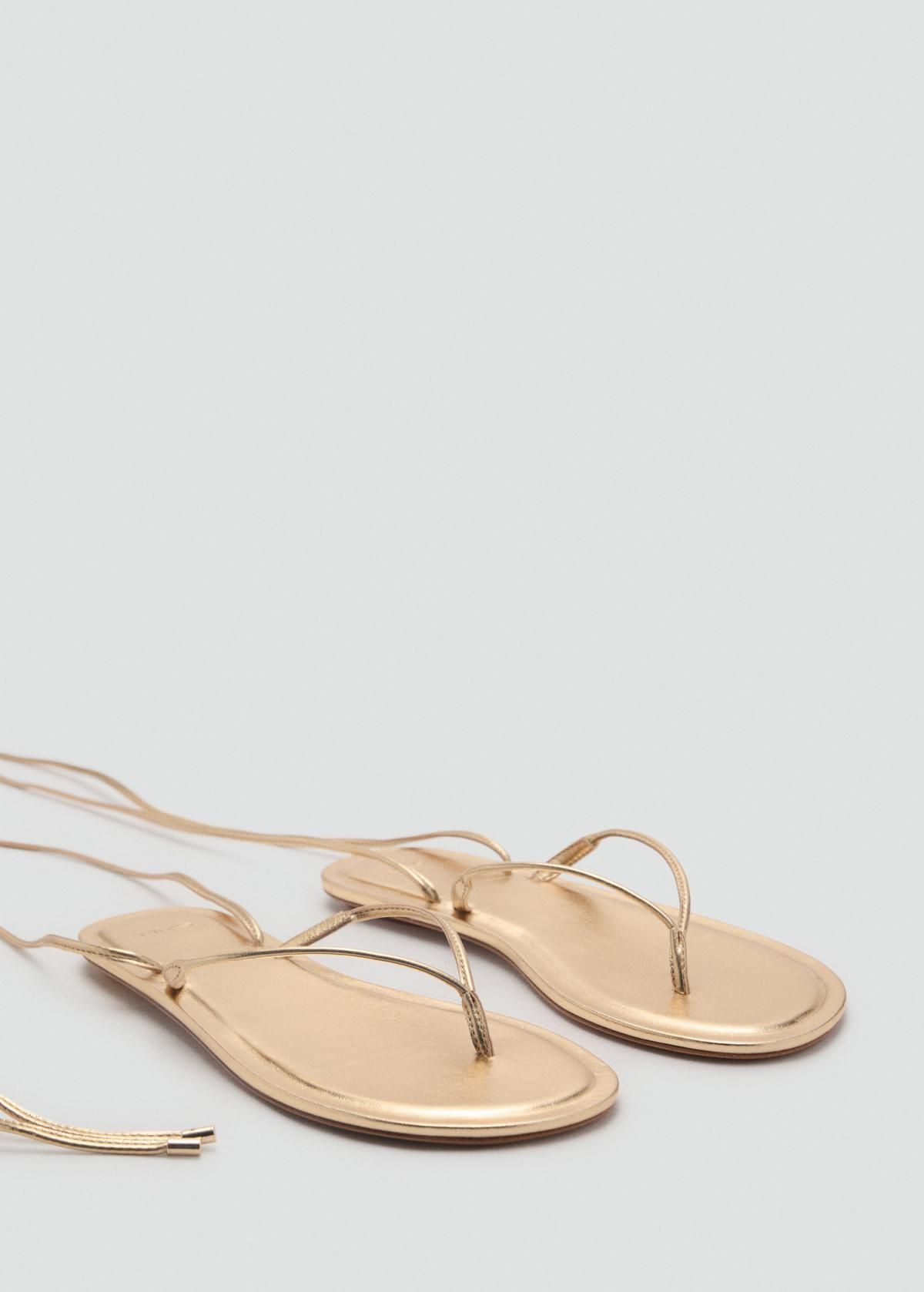 망고 미니멀 스트랩 플랫 샌들 87017165 ORO - 상세 이미지 3