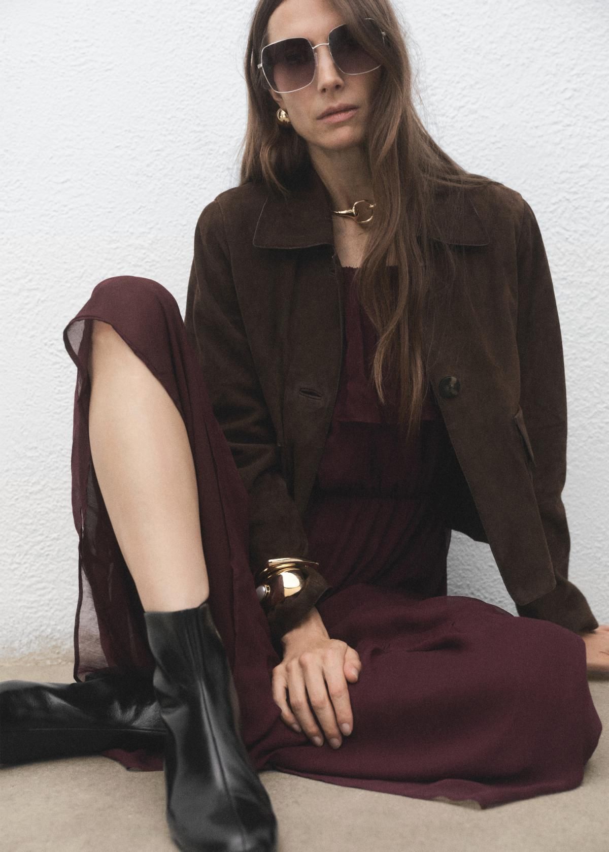 망고 심플 레더 지퍼 앵클부츠 17027128 NEGRO - 상세 이미지 2