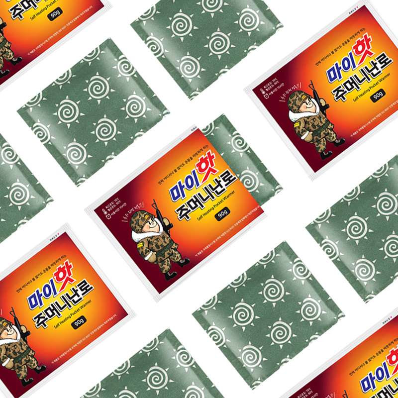 25년제조 마이핫 NEW 주머니 난로 군용핫팩 보온대 군대 군인 흔드는 손난로 90g, 80개 - 메인 이미지