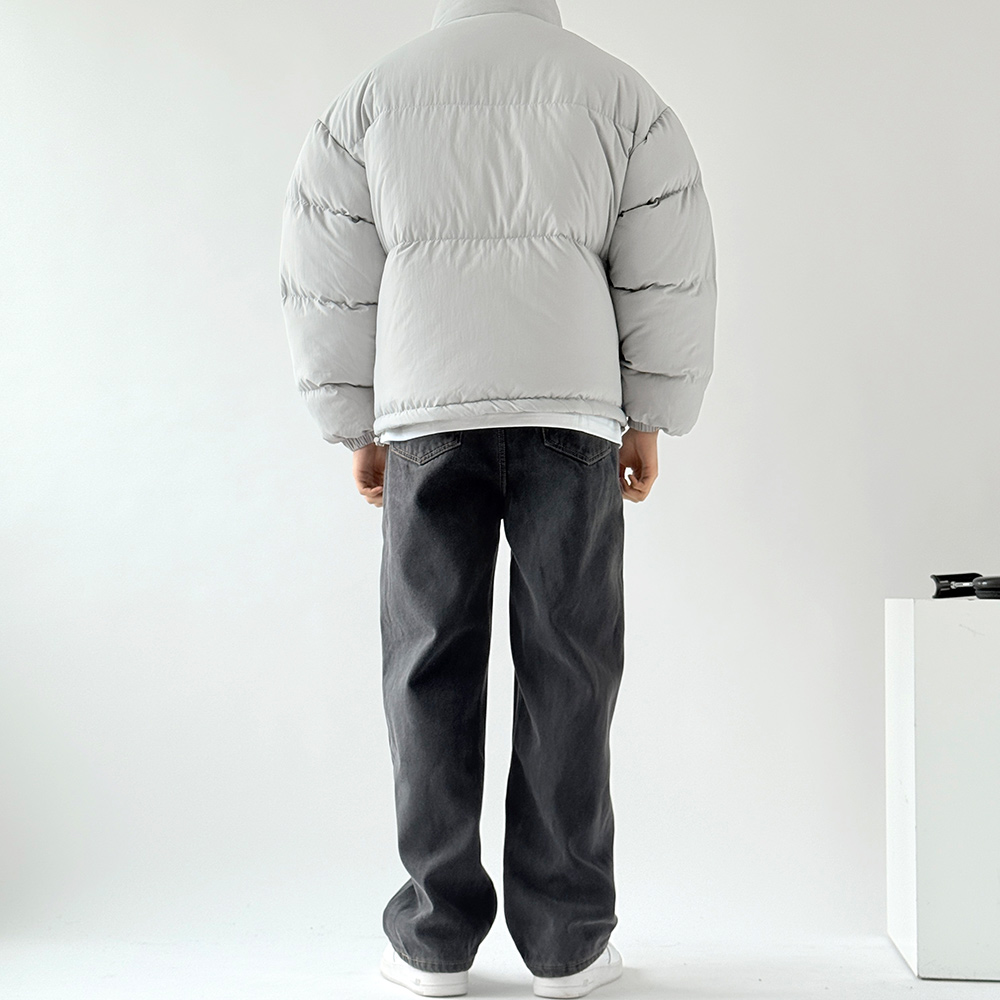 남성 겨울 웰론패딩점퍼 오버핏 방한 데일리룩 숏패딩 그레이, FREE(One size) 이미지 7