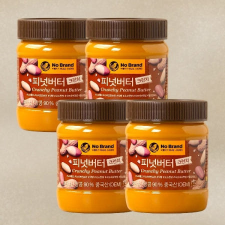 노브랜드 피넛버터 크런치 340g x 4개 / 고소한 땅콩잼 땅콩크림
