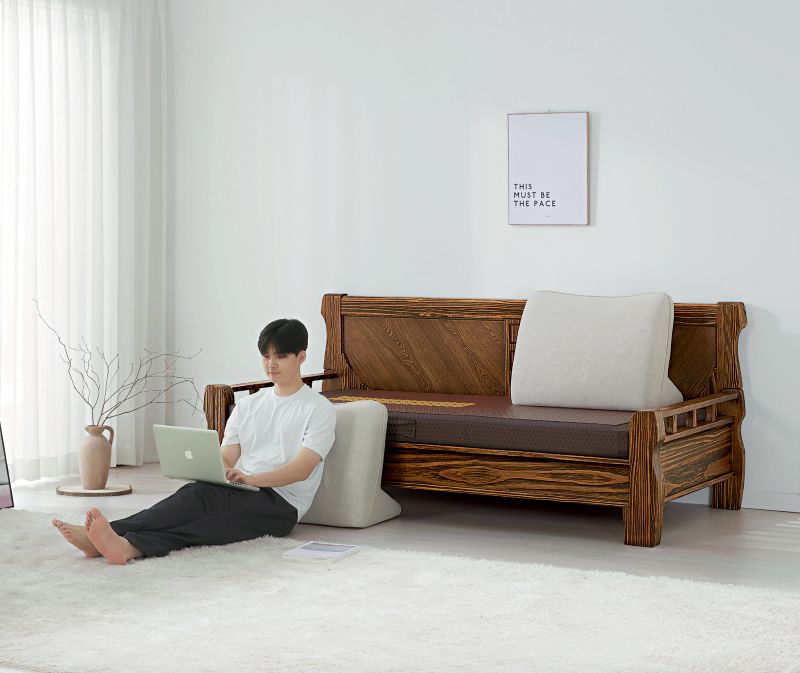 따숨마루 푹신 단단한 허리지탱 1인용 고급 삼각 등받이쿠션