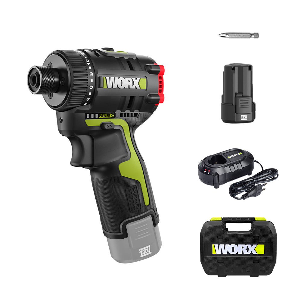 웍스 충전 드릴 드라이버 전동 12V 2.0Ah 배터리1개 BL WU129.1