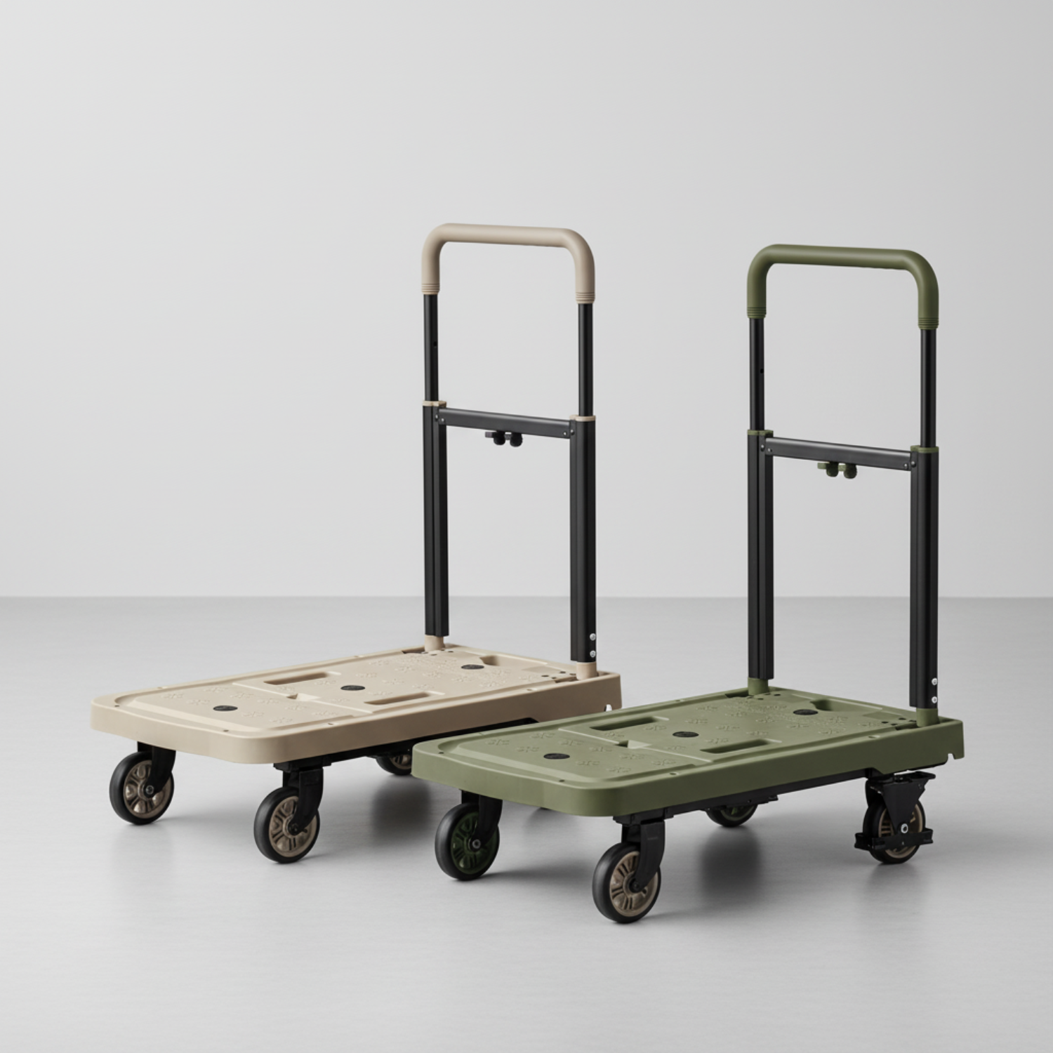 로티홈시스 접이식 카트 쇼핑 마트 손수레 핸드 시장 4바퀴 L(대형), 카키