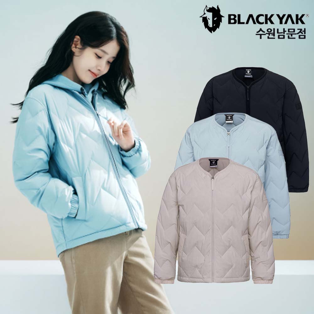 블랙야크 아이유 경량 패딩 여성 구스 다운 가을 겨울 패딩 등산 넥리스 파르밧 다운자켓 - 상품 이미지