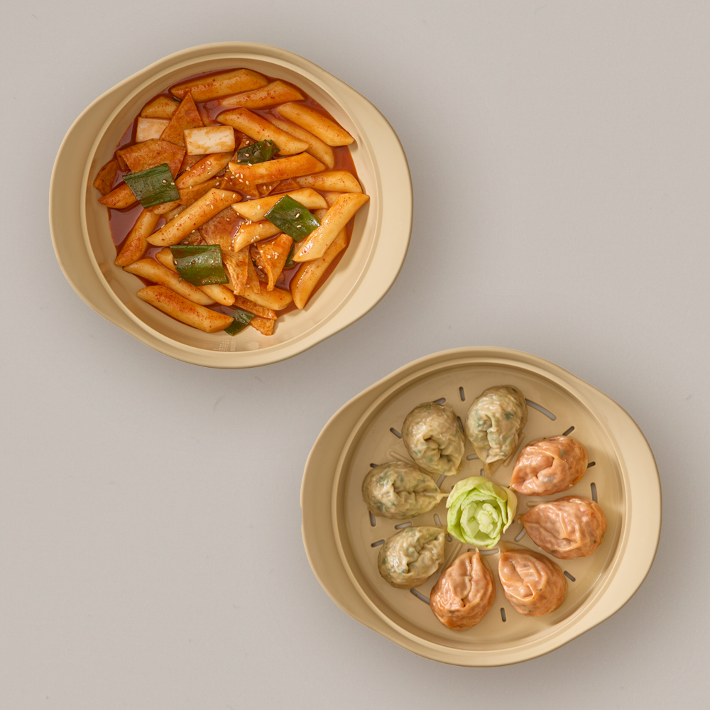 실리프랑 실리콘찜기 2단 전자레인지 야채 만두 찜기 무연마제 버터베이지 +계량스푼