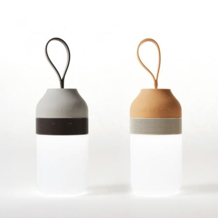 OPM 기니디샵 파우트 휴대용 LED 블루투스 스피커 1.5W EARS2 크림색/76.5x76.5x152mm (1개)