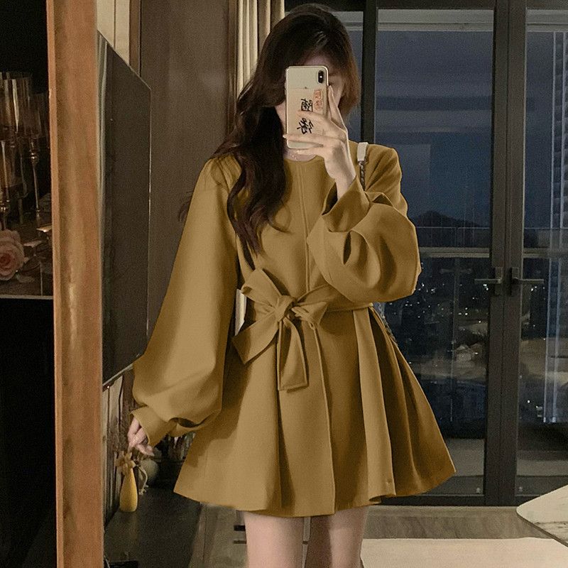 가을 간절기 여성 바람막이 자켓 랜턴 슬리브 디자인 모던한 매력적 실루엣 트렌디한 패션 활용도 높은 재킷 - 상세 이미지 4