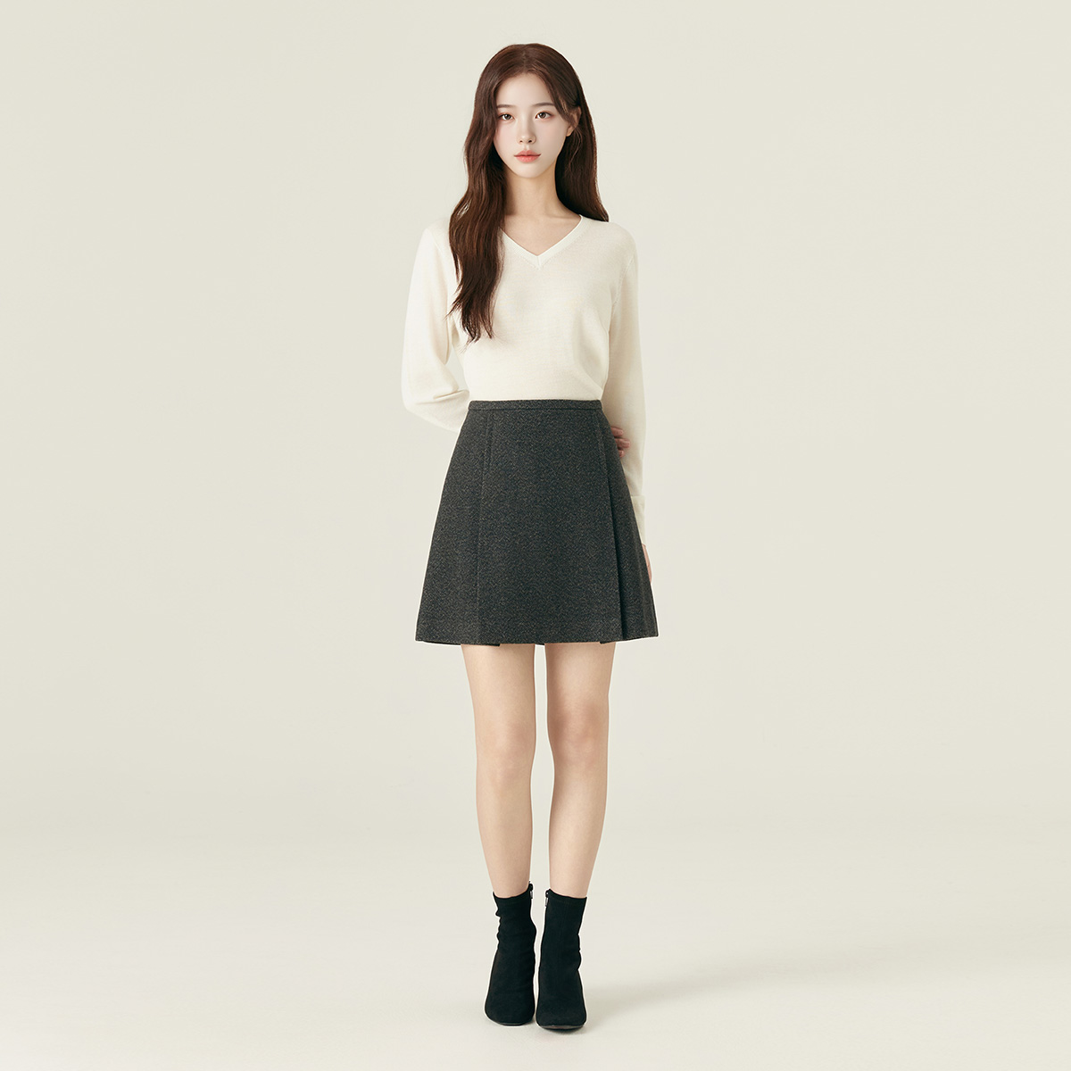 로엠 울 미니 스커트 RMWHF4VR51 이미지 7