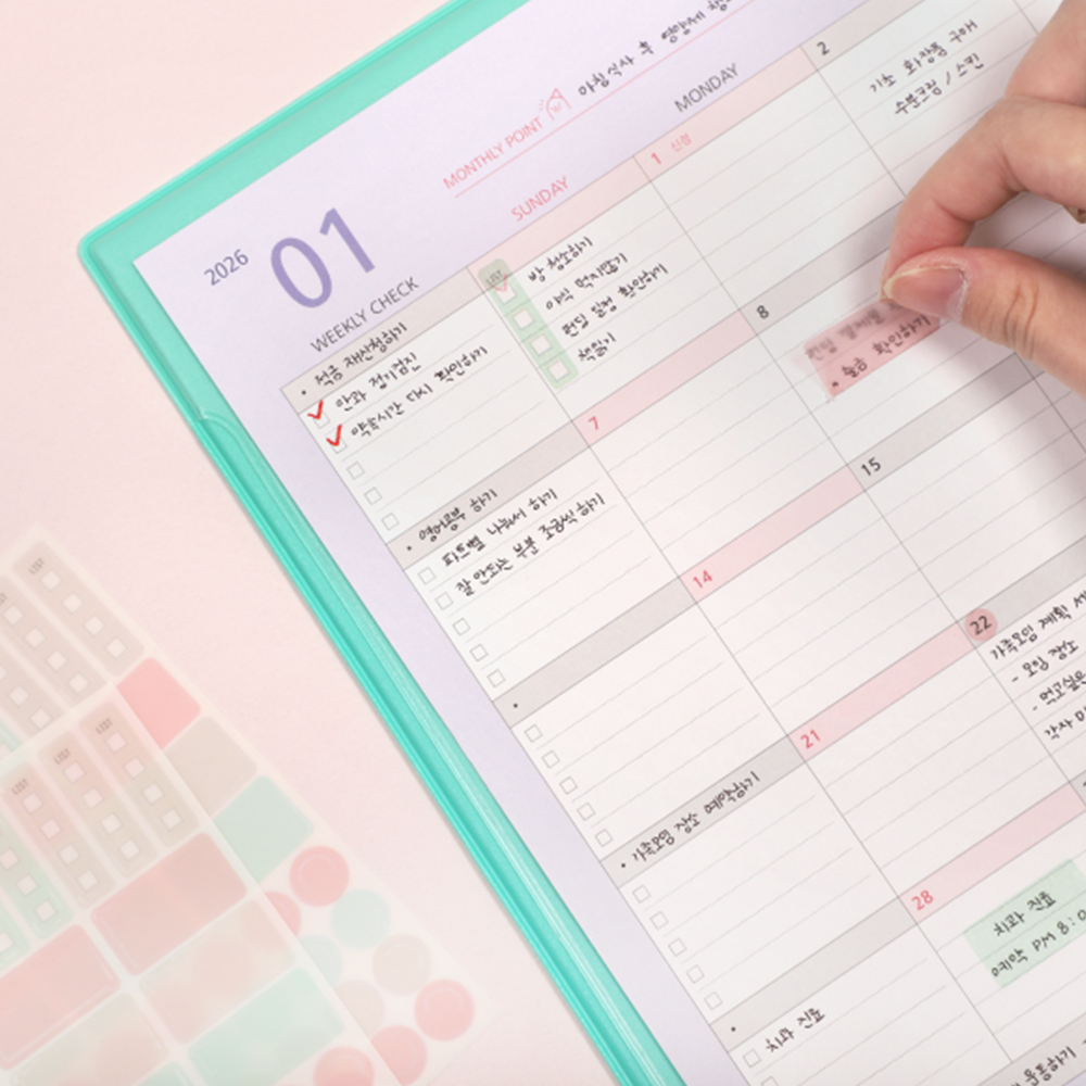 2026년 먼슬리 데스크매트 월간 달력 스케줄러 책상 마우스패드 캘린더 플래너 대표 이미지