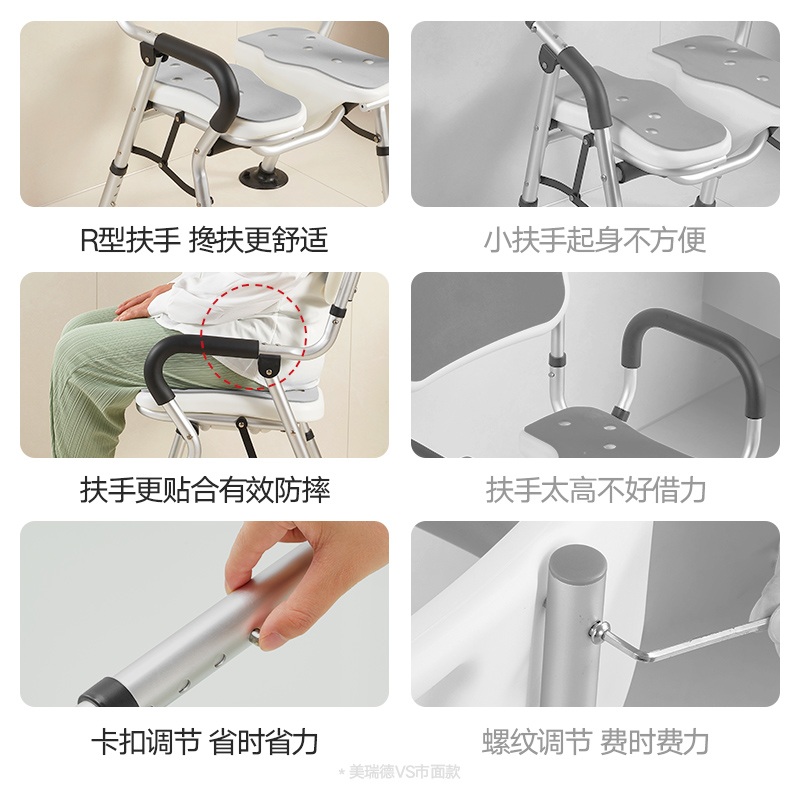 접이식 샤워좌석 목욕의자 초경량 미끄럼방지 임산부 벽걸이 어르신 욕조 - 상세 이미지 4