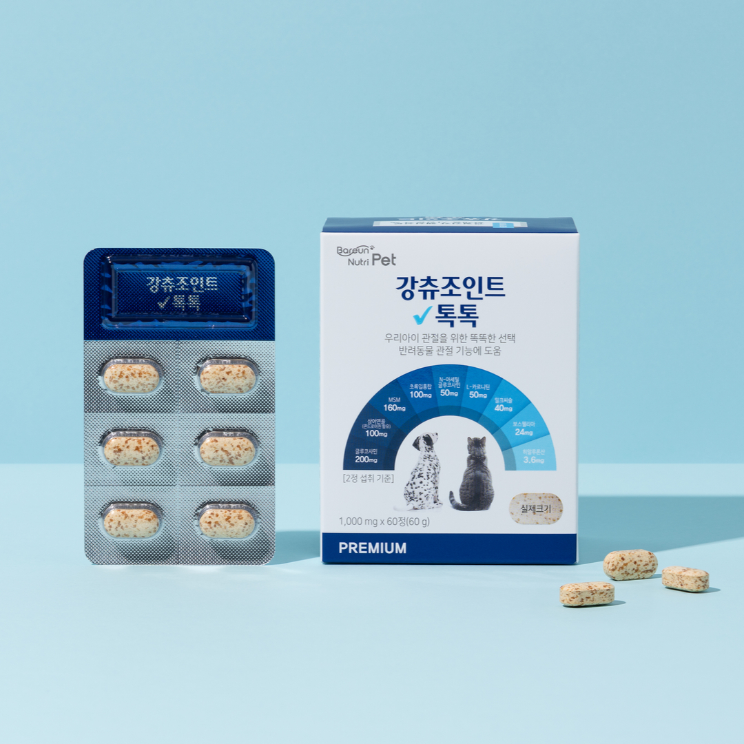 바른뉴트리펫 강츄조인트 톡톡 강아지 관절 영양제 슬개골 연골 노견 고양이 - 상품 이미지
