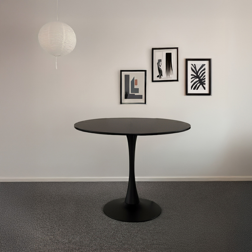 플로윙 블랙 원형 1인 2인 테이블 프리미엄 식탁 체어 세트 600