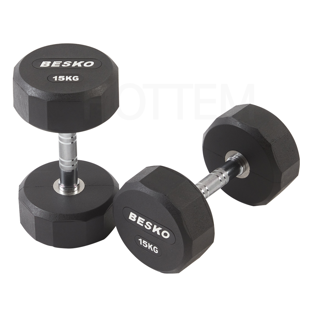 베스코 덤벨 12각 우레탄 헬스장 홈트 아령 세트 20kg 이미지 6