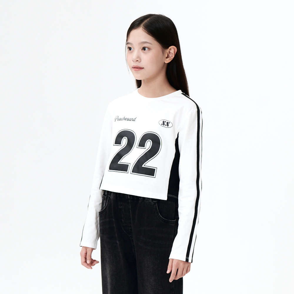 더데이걸 스포티 넘버 크롭티 TGLA24803 - 상세 이미지 2