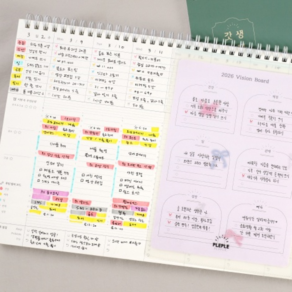 만년 대형 위클리플래너 A4 주간스케줄러 체크리스트 투두리스트 타임테이블 이미지 6